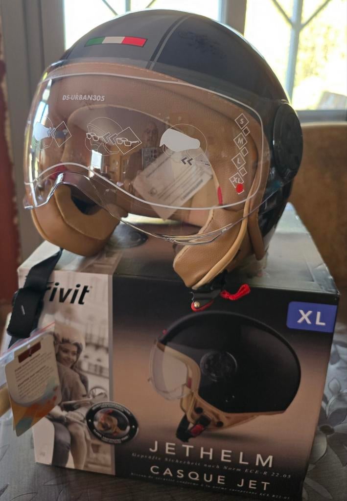 Jethelm maat XL nieuw, Motoren, Verzenden, XL, Jethelm
