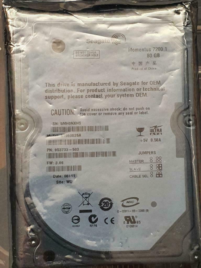 interne SATA-harde schijf: 80 Gb, 500 Gb, 750 Gb, 1 Tb, Intern, Ophalen of Verzenden, Zo goed als nieuw, 80 - 500 - 750 - 1 Tb, 2'5 pouces -3'5 pouces