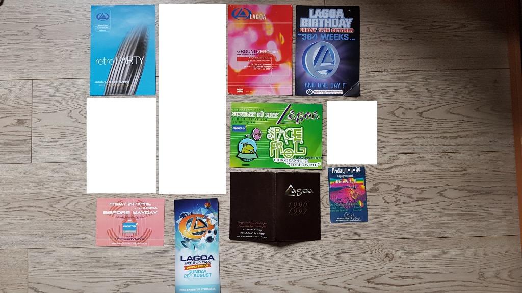 Lot de 8 flyers de la discothèque Lagoa @ Menen (Belgique), Collections, Marques & Objets publicitaires, Utilisé, Autres types
