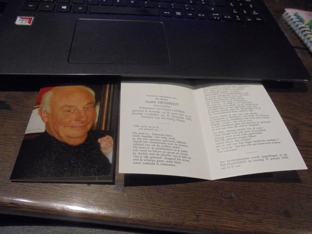 dp André Desmedt, Verzamelen, Ophalen of Verzenden, Bidprentje