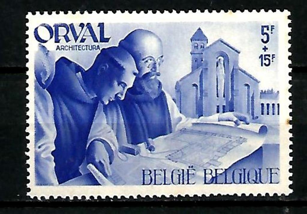 1941 Orval zegel uit blok 11 OBP 567 A**, Sans timbre, Enlèvement ou Envoi, Non oblitéré, Gomme originale
