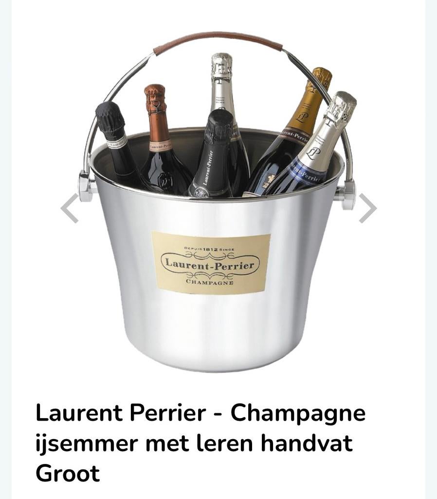 Laurent Perrier Ijs/champagne emmer GROOT lederen handvat, Huis en Inrichting, Ophalen, Gebruikt