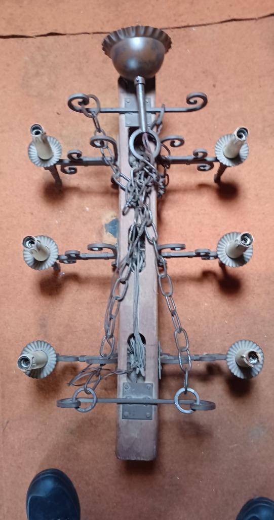 Lustre vintage 60', Enlèvement, Utilisé, Bois