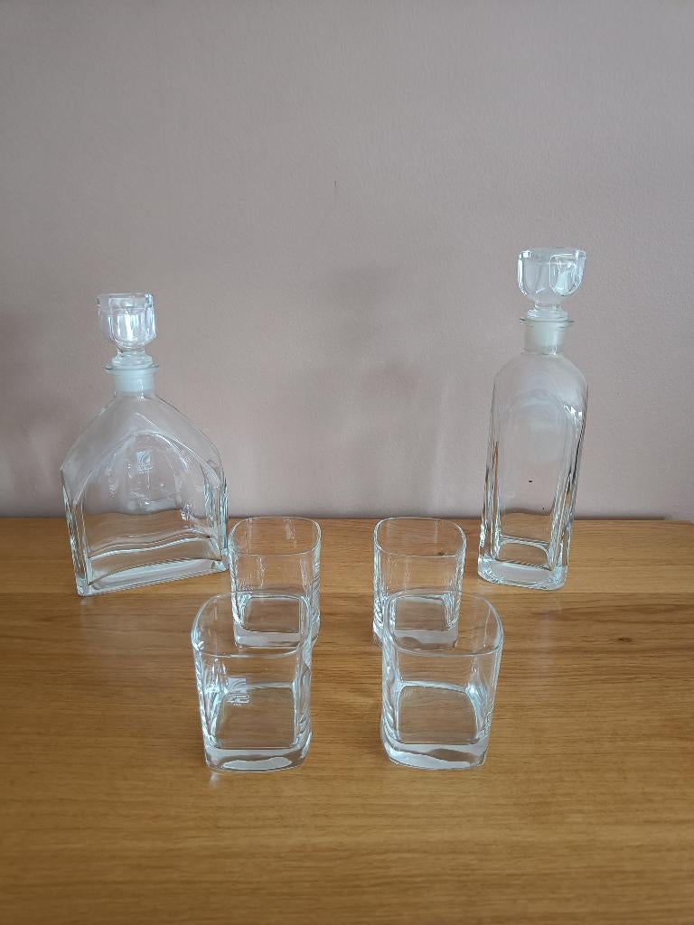 Set de carafes vintage « Luigi Bormioli » + verres, Antiquités & Art, Antiquités | Verre & Cristal, Enlèvement