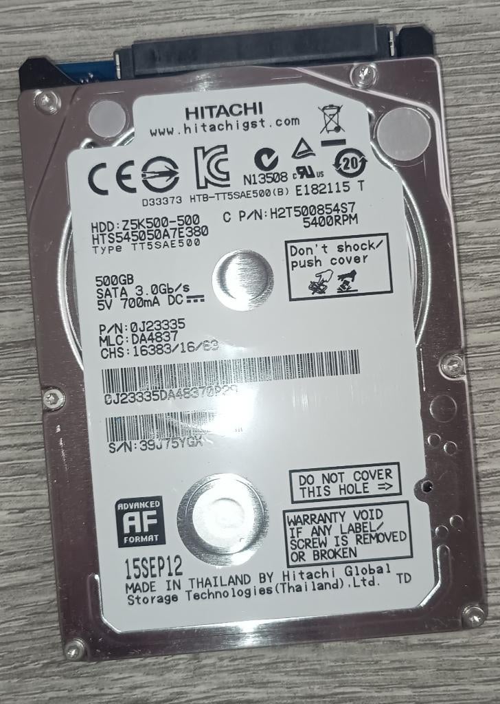 HGST Travelstar Z5K500 500GB 2,5" Laptop harde schijf, Enlèvement ou Envoi, Interne, Utilisé, 500 GB
