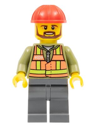 Lego figuur trn235 Male safety train / F1, Enlèvement ou Envoi, Comme neuf, Briques en vrac, Lego