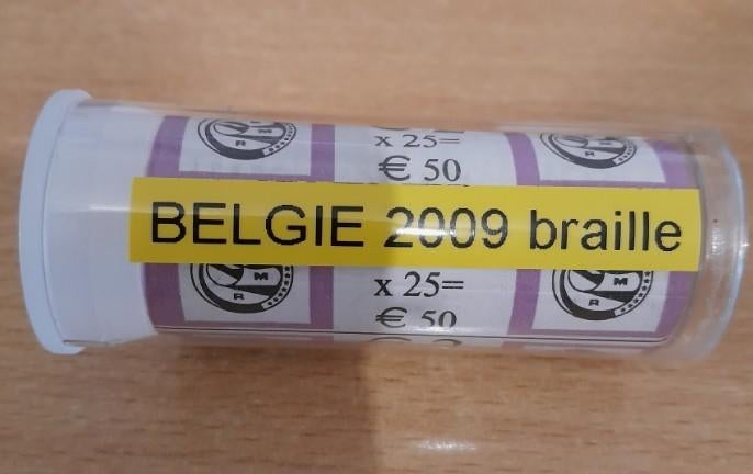 Belgie 2009 rol 25 munten 2 euro 'Louis Braille', Ophalen of Verzenden, België, 2 euro, Setje