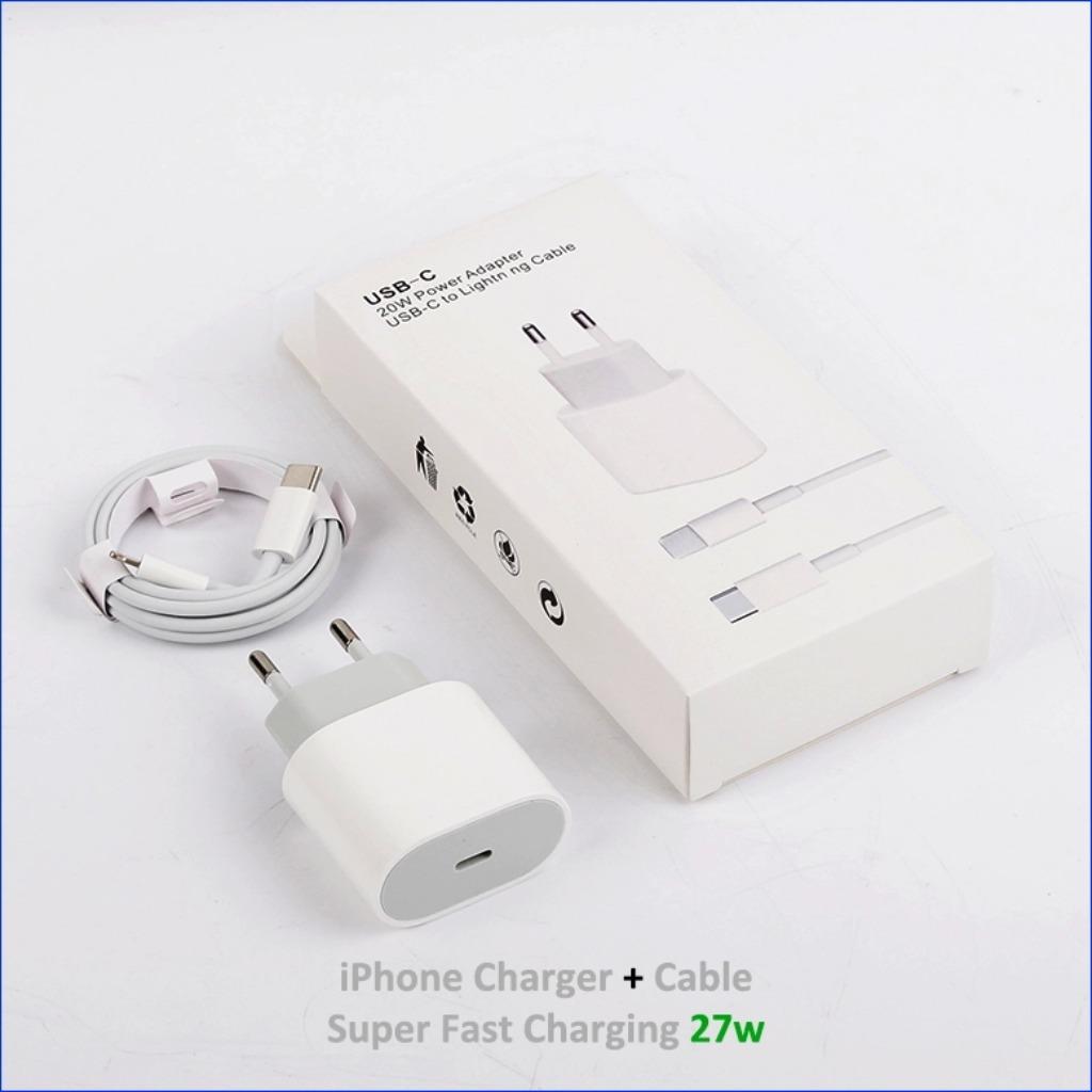 Apple iPhone+iPad Charger + Cable 27w - Super Fast Charging, Telecommunicatie, Mobiele telefoons | Telefoon-opladers, Ophalen of Verzenden