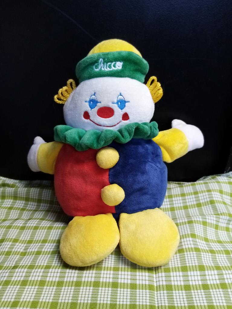 Peluche clown chicco, Kinderen en Baby's, Speelgoed | Knuffels en Pluche, Ophalen of Verzenden, Zo goed als nieuw, Overige typen