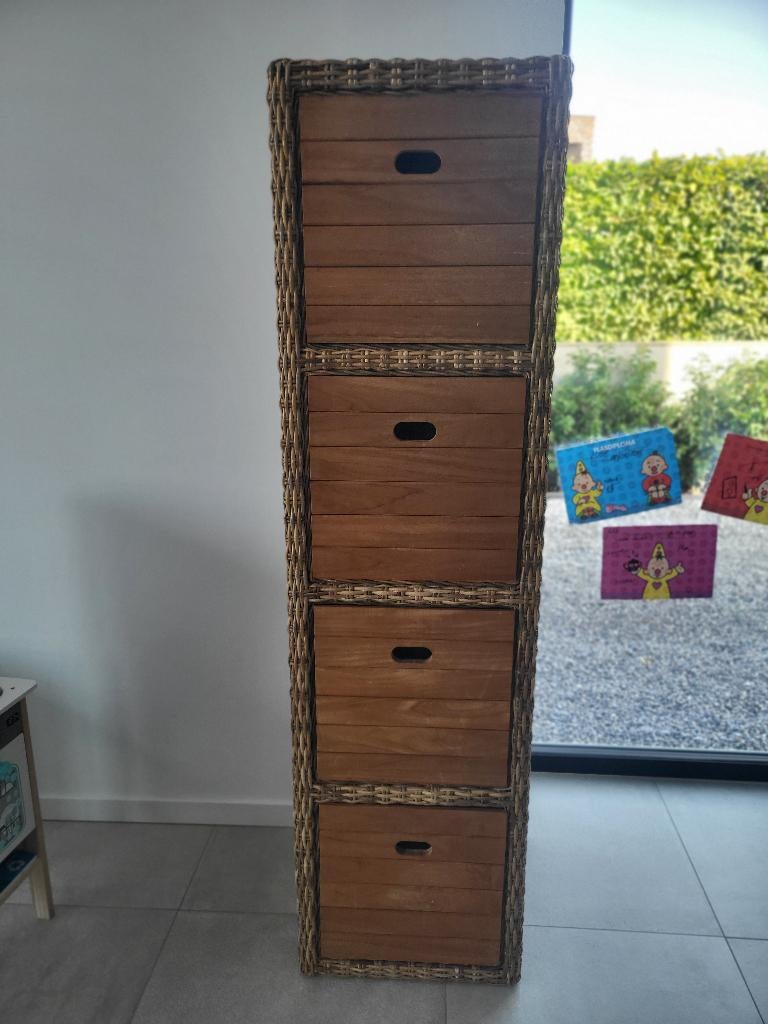 Massieve Rotan kast Boho/Landelijk Horizontaal of verticaal, Ophalen, Zo goed als nieuw, Overige typen