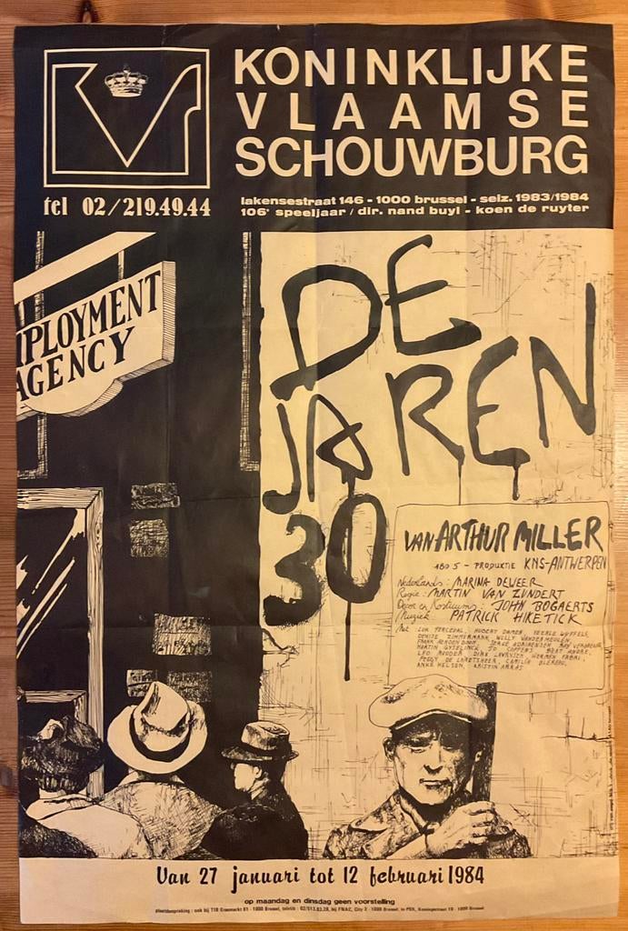 Oude Affiche KVS “ de jaren ‘30, Ophalen of Verzenden