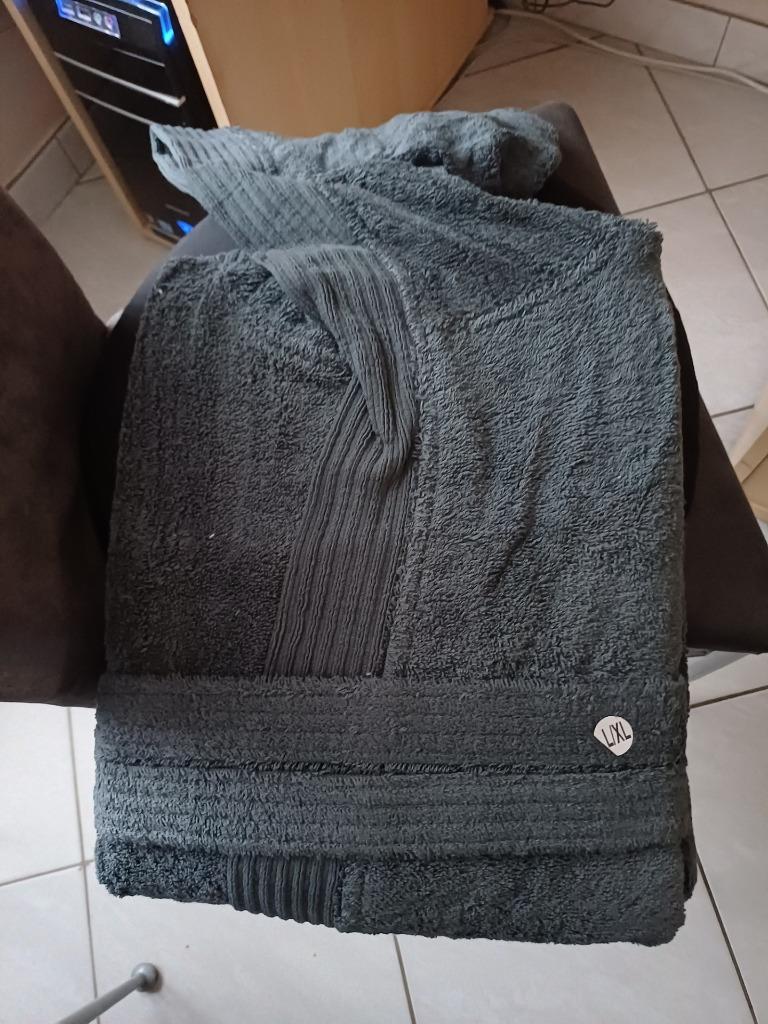 peignoir à capuche taille L/Xl gris foncé, Enlèvement, Gris, Peignoir