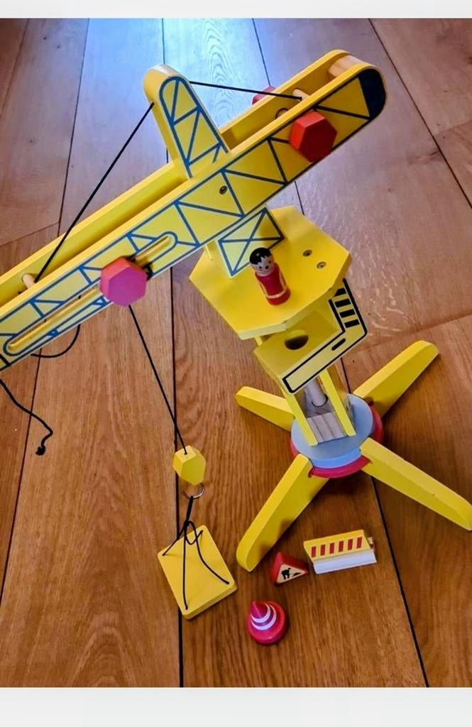 Grote houten kraan €15, Kinderen en Baby's, Speelgoed | Overig, Ophalen, Zo goed als nieuw