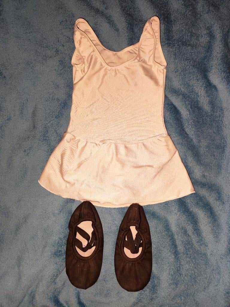 Roze Balletpakje met Rokje & Balletschoentjes (Maat 110), Sport en Fitness, Ballet, Ophalen of Verzenden, Gebruikt, Kleding