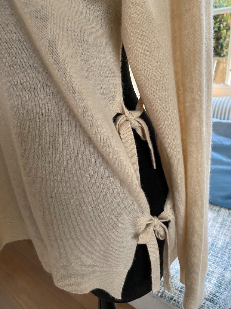 Scapa strandbeige kasmier trui met striklint - M, Maat 38/40 (M), Scapa, Beige, Ophalen of Verzenden