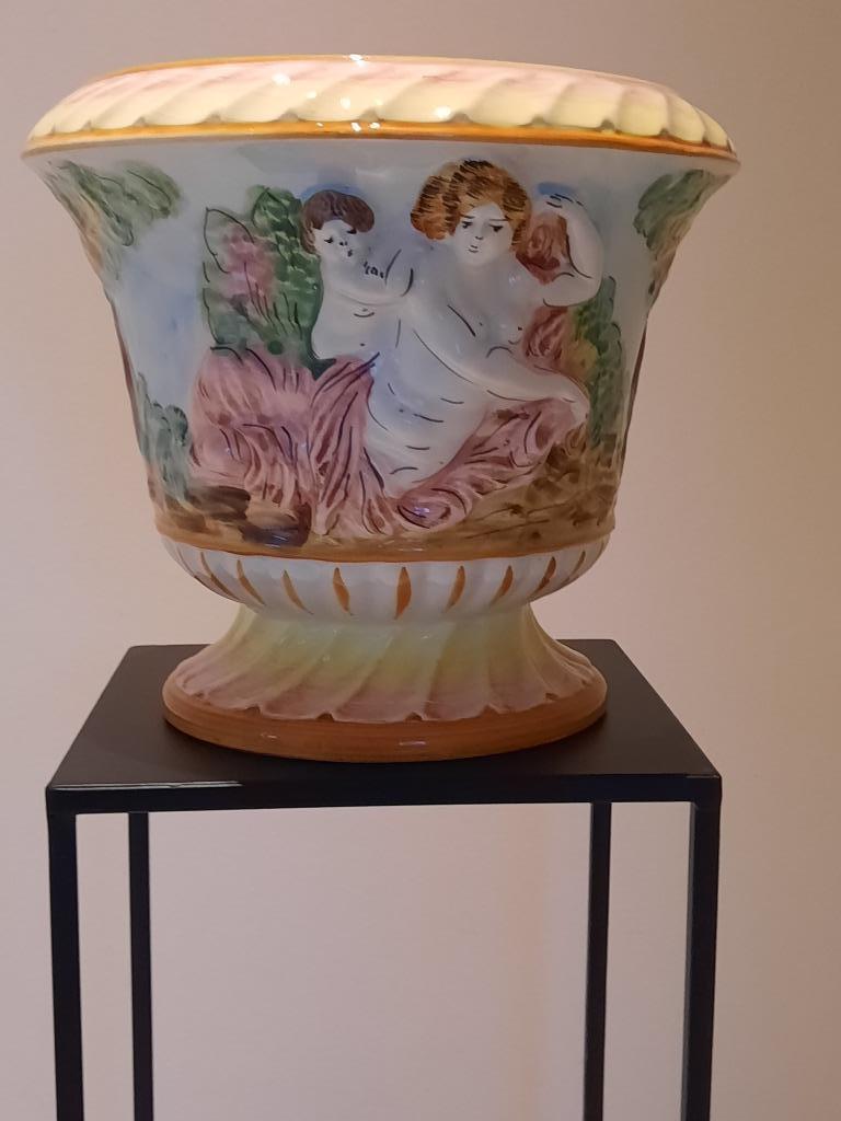 Sierbloempot  "Capodimonte", Rond, Zo goed als nieuw, Minder dan 40 cm, Balkon