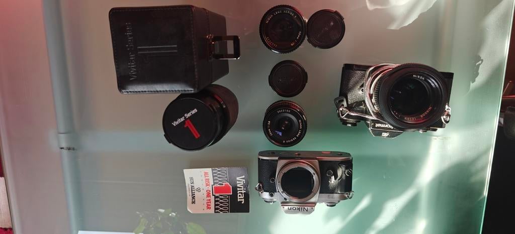 Nikon en nikkormat body en lensen, Ophalen, Gebruikt, Standaardlens, Zoom