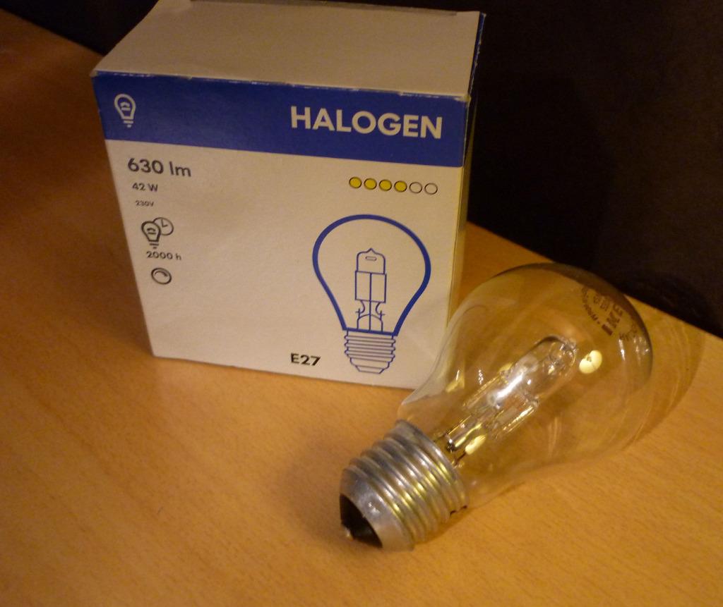 Halogeen lamp 42 Watt E27 230V 630 lumen Ikea, Ophalen of Verzenden