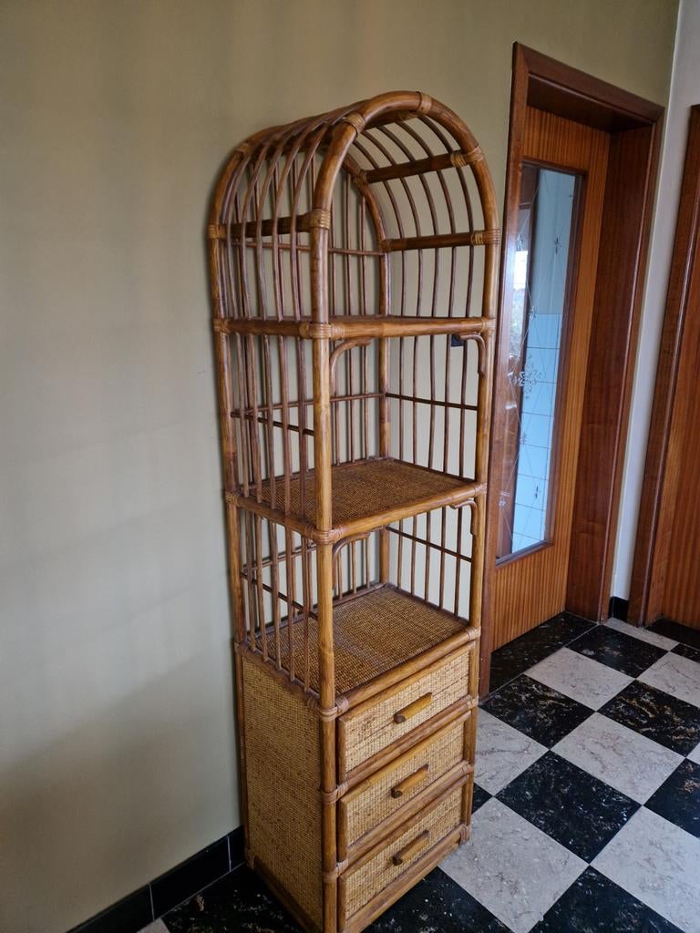 Retro rotan kastje , in zeer goede staat, Huis en Inrichting, Ophalen, Gebruikt, 100 tot 150 cm, Rotan