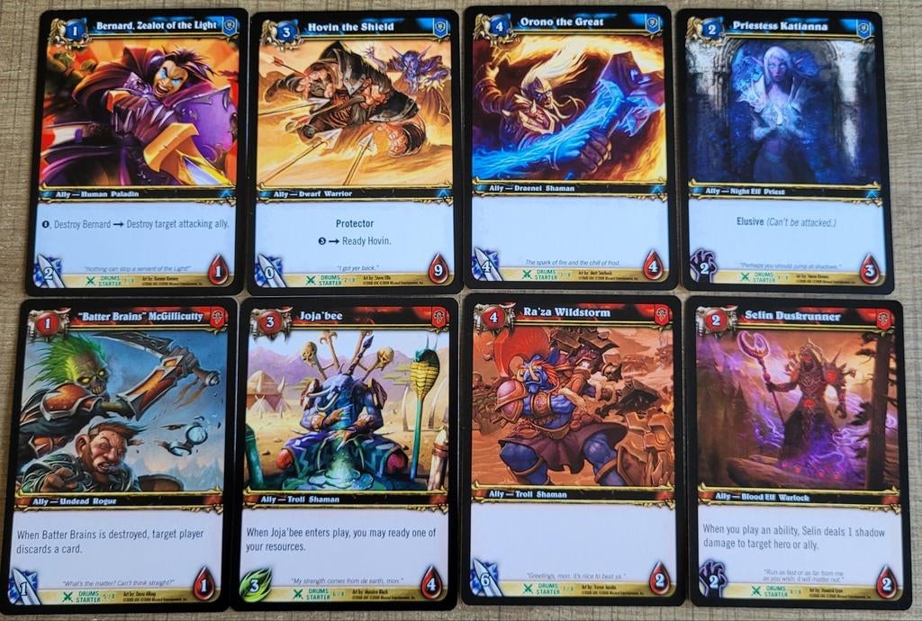 World of Warcraft: Drums Starter: 8 kaarten, Hobby en Vrije tijd, Ophalen of Verzenden, Zo goed als nieuw, Meerdere kaarten