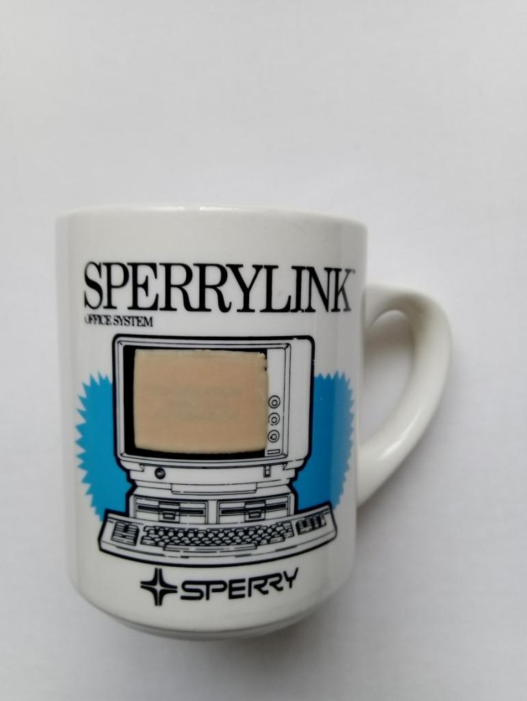 💻 💻 SPERRYLINK Sperry MUG, souvenirs des années 1980, Enlèvement ou Envoi, Utilisé, Ustensile