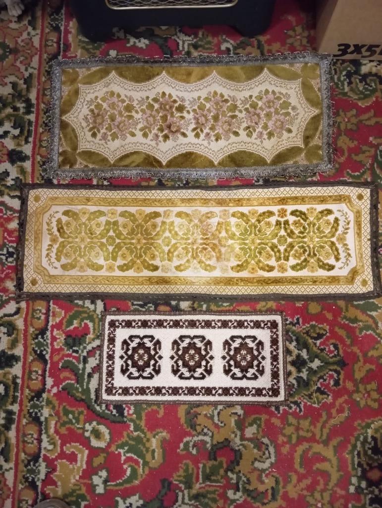 3 rechthoekige retro vintage onderzet tapijtjes, Huis en Inrichting, Woonaccessoires | Onderzetters, Verzenden, Zo goed als nieuw