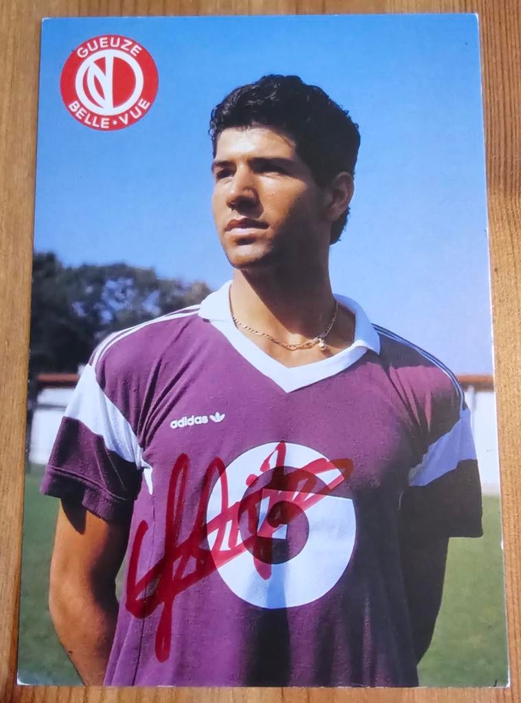 1987 Enzo Scifo Origineel Gesigneerde Spelerkaart Anderlecht, Ophalen of Verzenden, Zo goed als nieuw, Spelerskaart