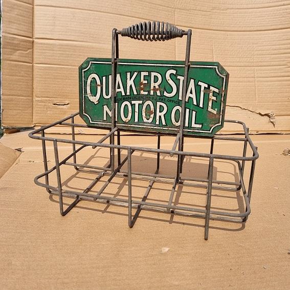 Quaker State Motor Oil - Rack for glass oil bottles, Collections, Marques & Objets publicitaires, Enlèvement, Utilisé, Autres types