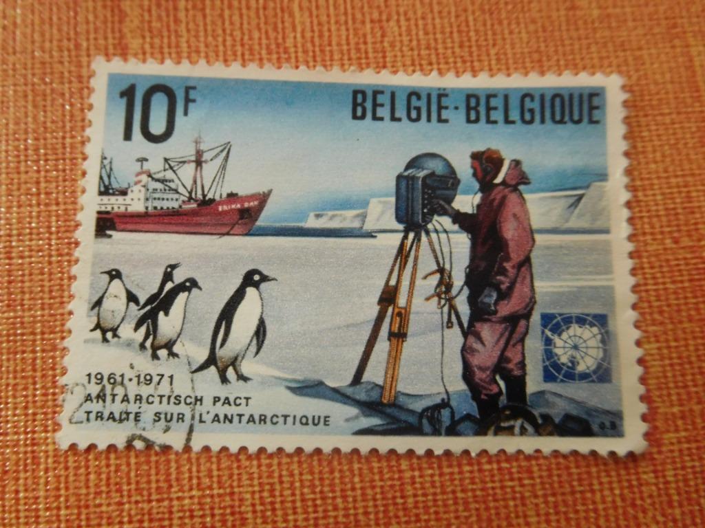 Belgische Antarctische Verdragsstempel 1971, Postzegels en Munten, Postzegels | Europa | België, Ophalen of Verzenden, Gestempeld