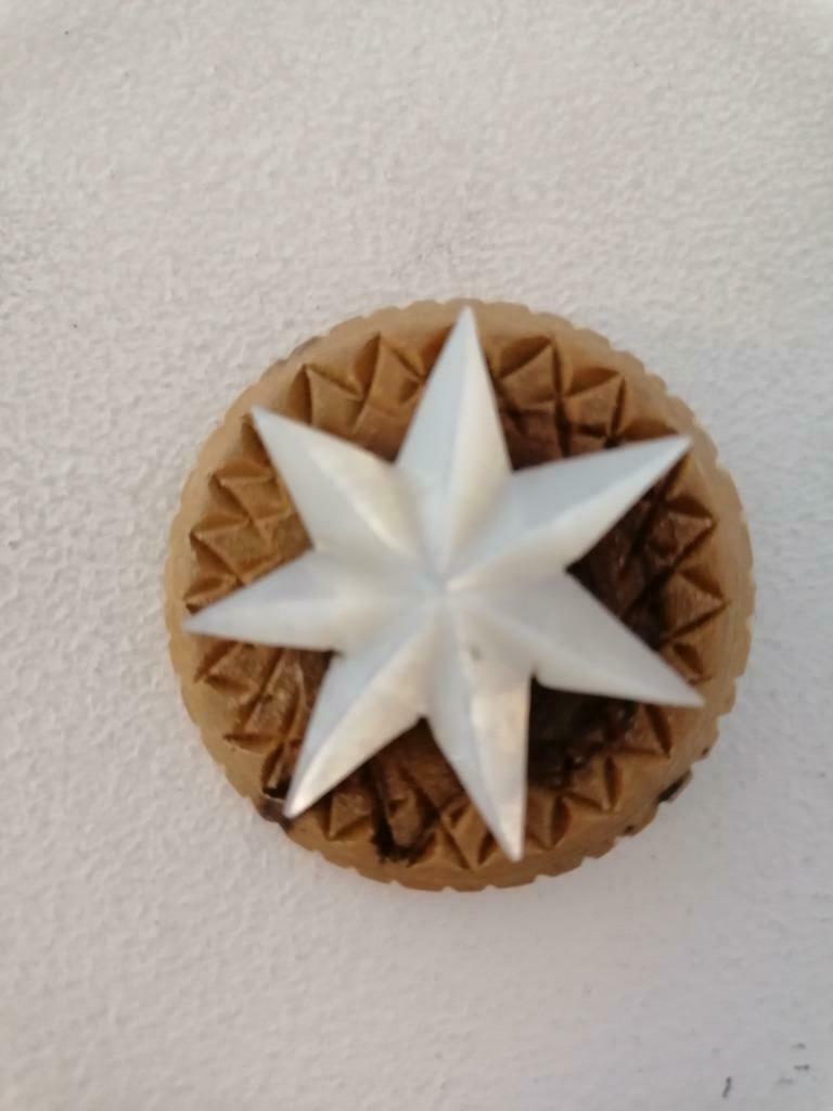 Houten broche met ster, Ophalen of Verzenden