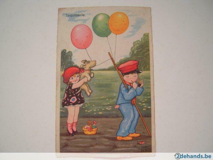 Carte postale, carte couleur, quelque part 1920-1930, Collections, Enlèvement ou Envoi