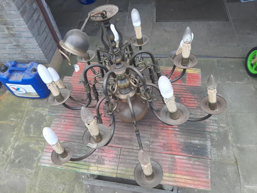 Lot van 9 antieke lusters, Ophalen, Gebruikt