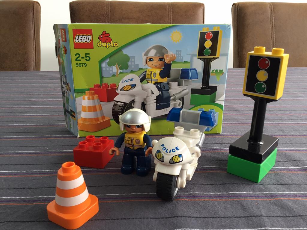 Lego Duplo Politiemotor, Ophalen of Verzenden, Complete set, Duplo