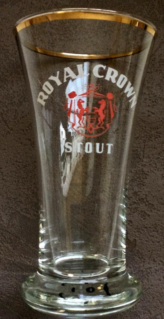 bier brouwerij glas Royal Crown stout Caulier Laken, Verzamelen, Glas en Drinkglazen, Ophalen of Verzenden, Zo goed als nieuw