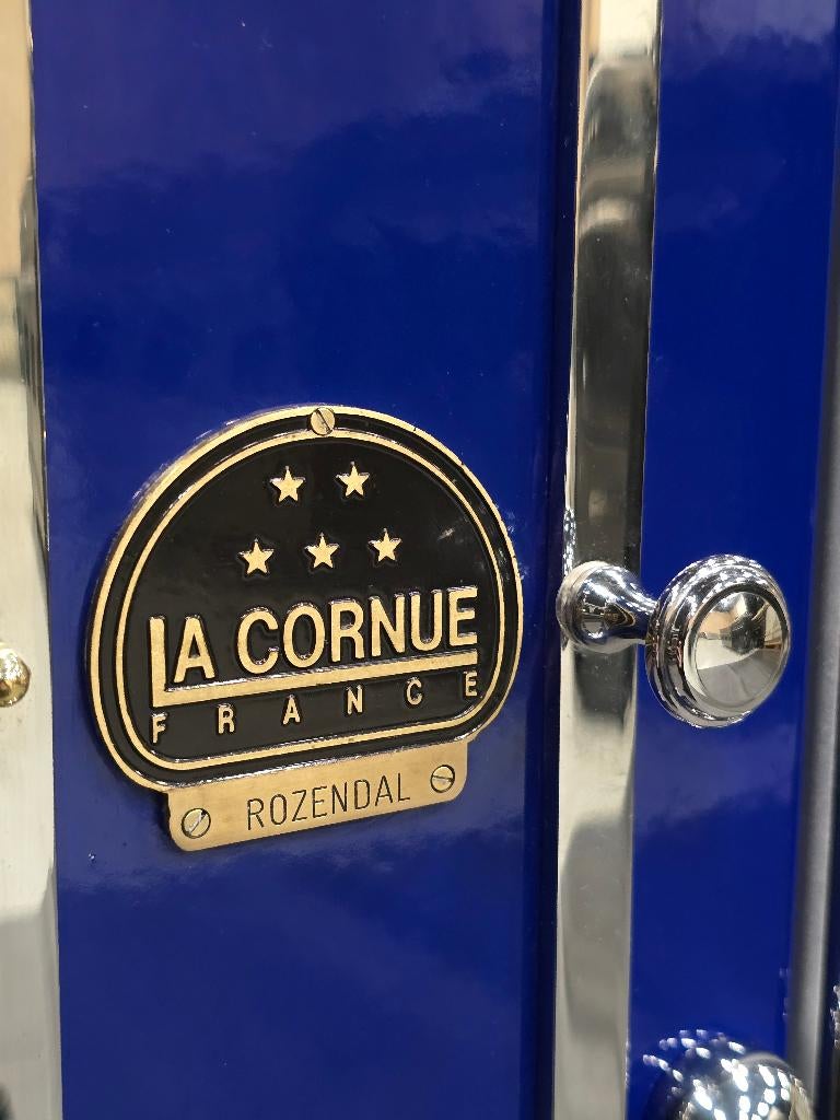 Luxe La Cornue Chateau Fornuis 140cm blauw + rvs & afzuigkap, Gaz, Classe énergétique A ou plus économe, Enlèvement ou Envoi, Gril