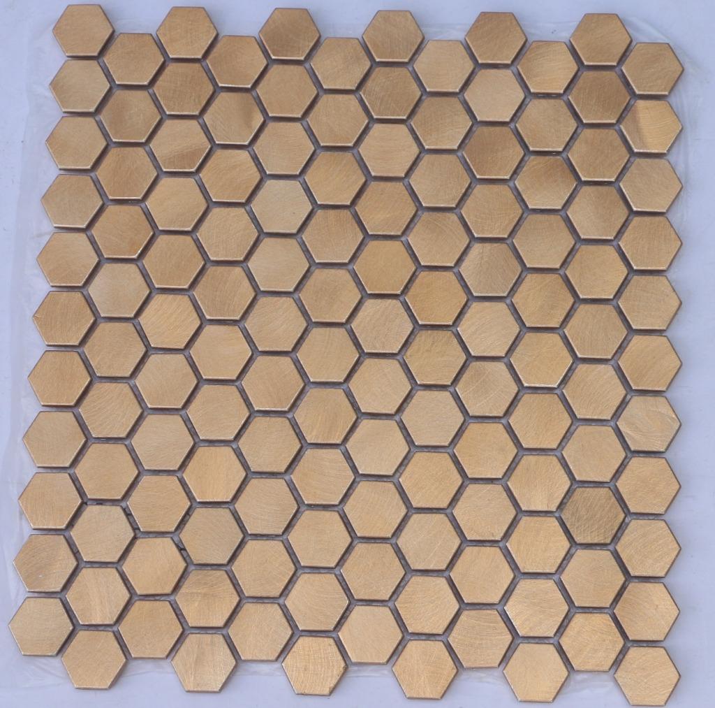 Mozaiek Reflection Hexagon Copper 23mm op matje 300x300x8mm, Ophalen, Overige materialen, Wandtegels, Nieuw