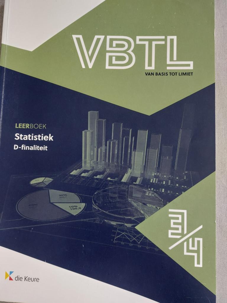 VBTL leerboek Statistiek D-finaliteit 3/4, ASO, Wiskunde A, Die keure, Ophalen of Verzenden
