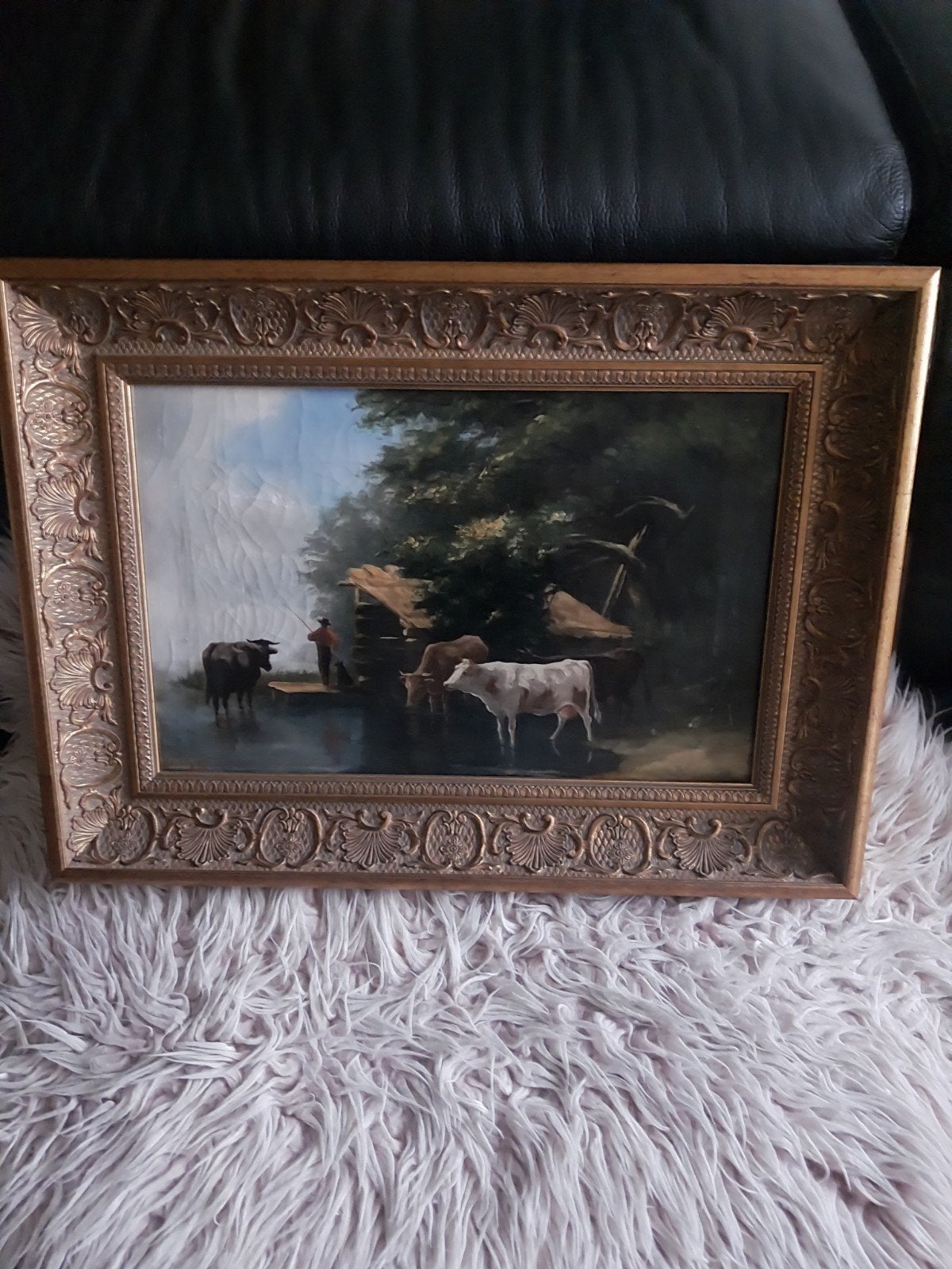 Antiek schilderij., Antiek en Kunst, Ophalen, Doek