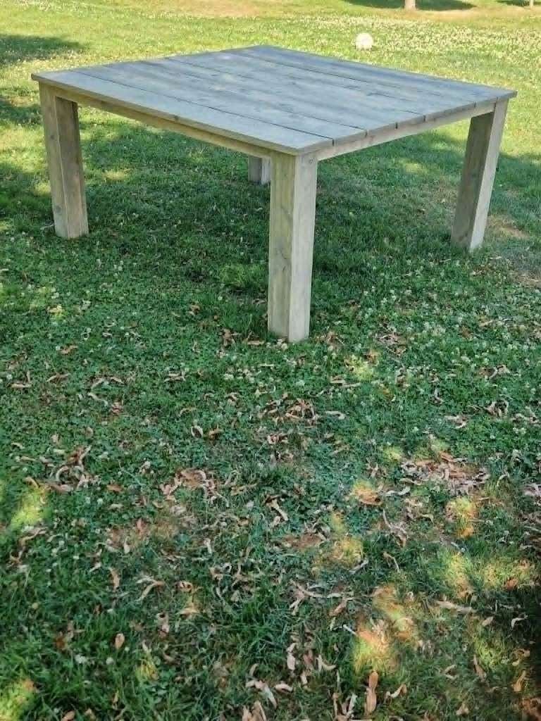 Steigerhouten tuintafel vierkant NIEUW, Tuin en Terras, Picknicktafels, Nieuw, Vierkant, Ophalen