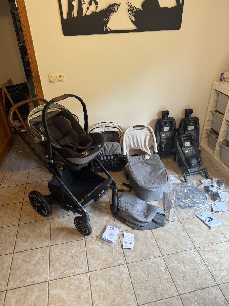 Poussette Nuna MIXX Next + nacelle + coque Joie + 3  Isofix, Avec siège auto, Autres marques, Comme neuf, Enlèvement
