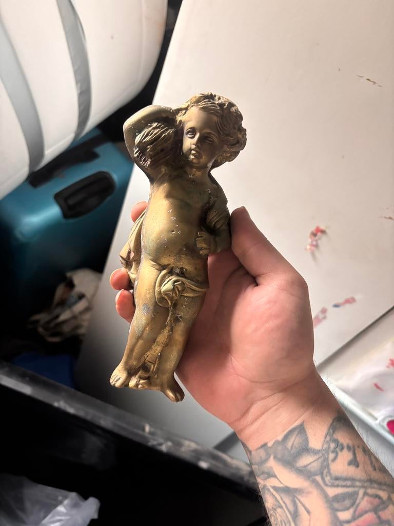 Koperen engelen beeld, Antiek en Kunst, Ophalen of Verzenden