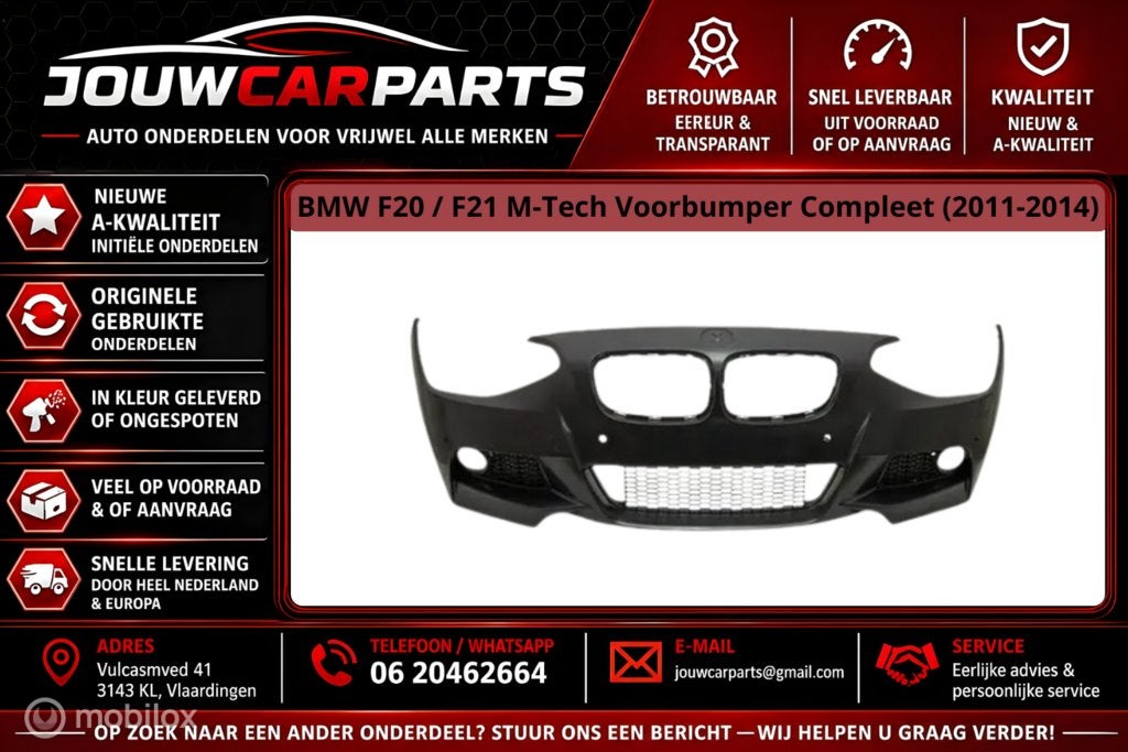 Bumper voor BMW 1-serie F20 ('11->) m tech / m paket, Voorbumper, Voor, Nieuw, Ophalen of Verzenden