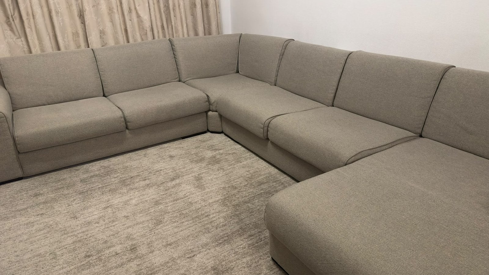 Beige Hoekzetel, Huis en Inrichting, Ophalen, Zo goed als nieuw