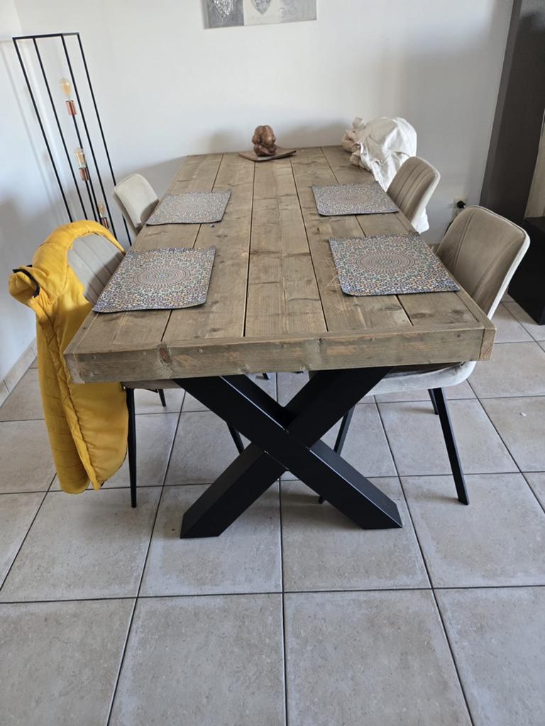 Table de jardin, Enlèvement, Comme neuf, Bois d'échafaudage