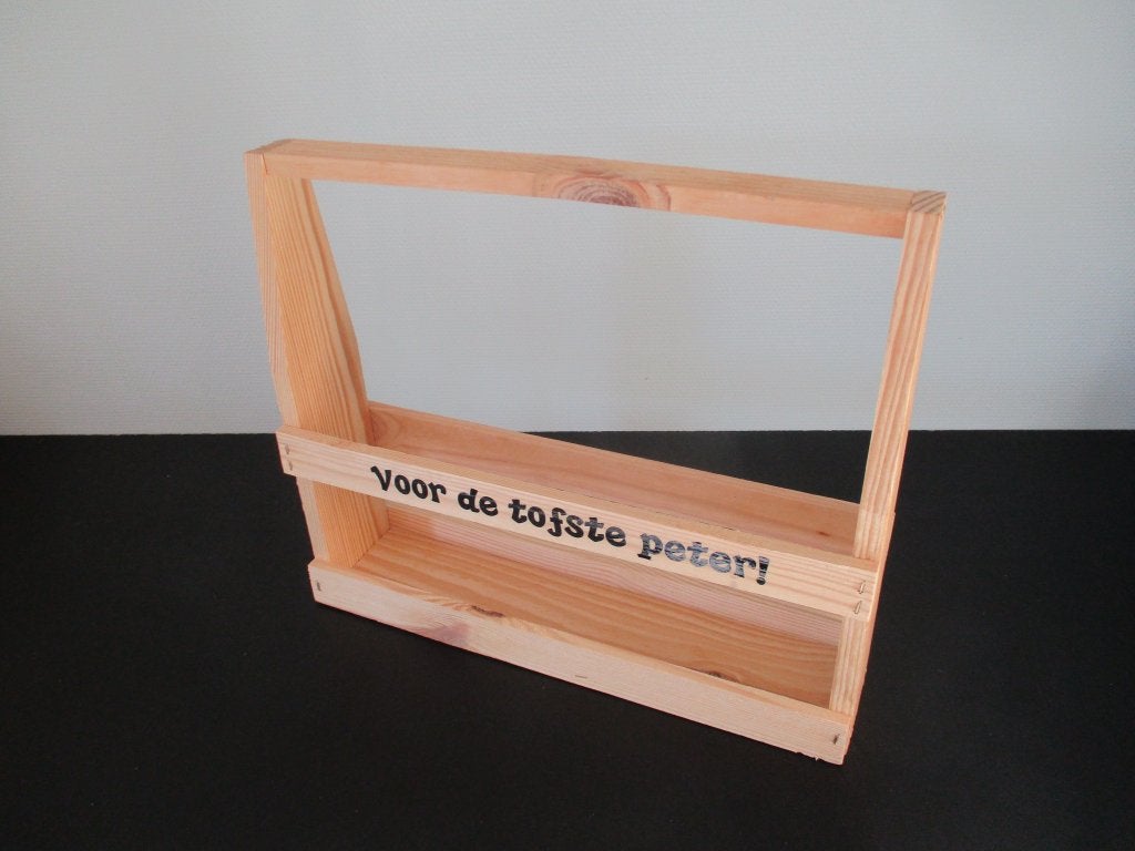 Gepersonaliseerd bierkrat liefste peter bierdrager doop kado, Ophalen of Verzenden, Nieuw, Overige typen