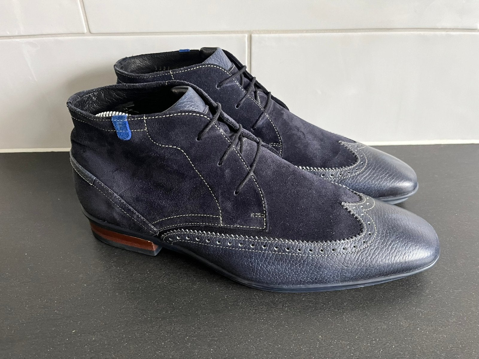 Floris van Bommel herenschoenen maat 9 / 43 H, Vêtements | Hommes, Enlèvement ou Envoi, Chaussures à lacets, Comme neuf, Bleu