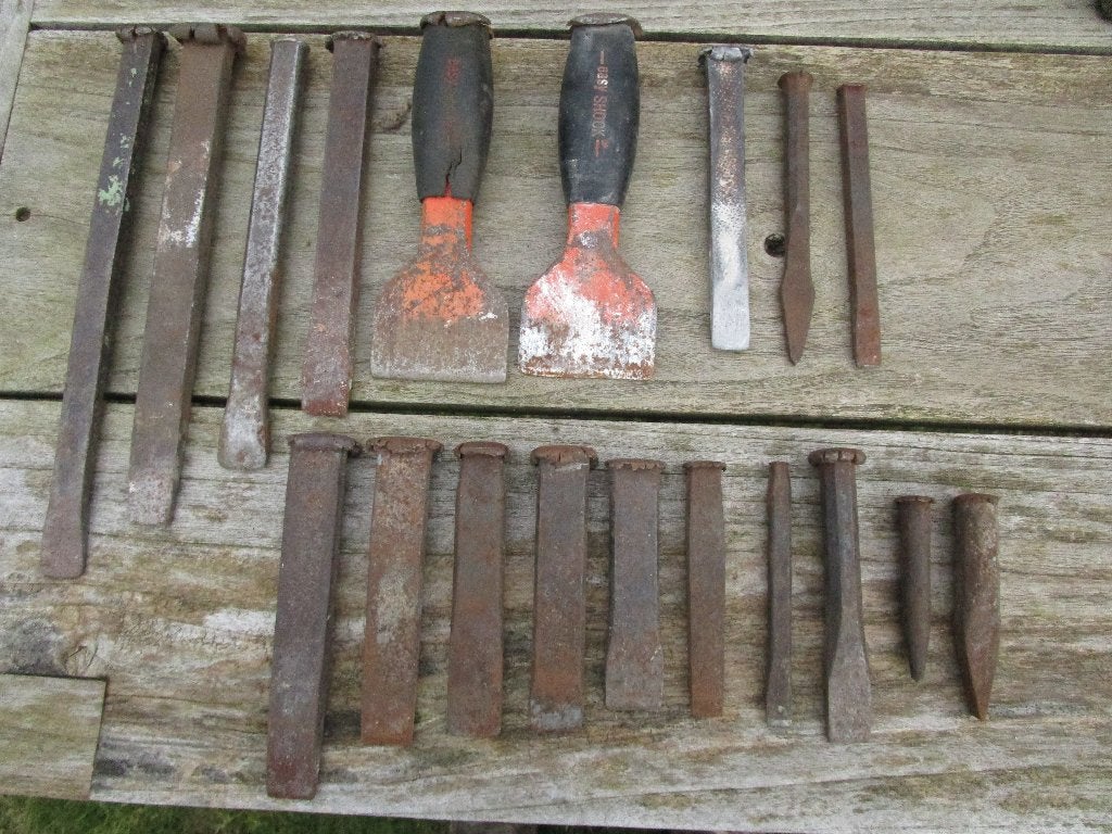 19 steenbeitels, Ophalen of Verzenden, Gebruikt, Beitel