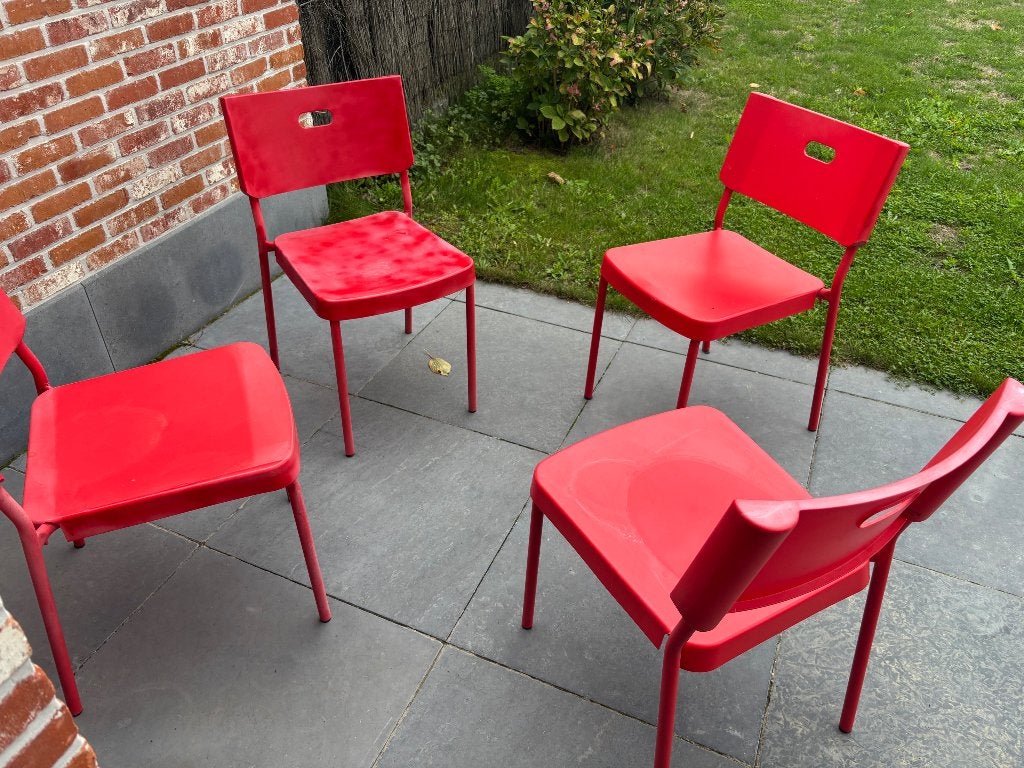 Plastieke (tuin)stoelen, Ophalen, Gebruikt, Kunststof