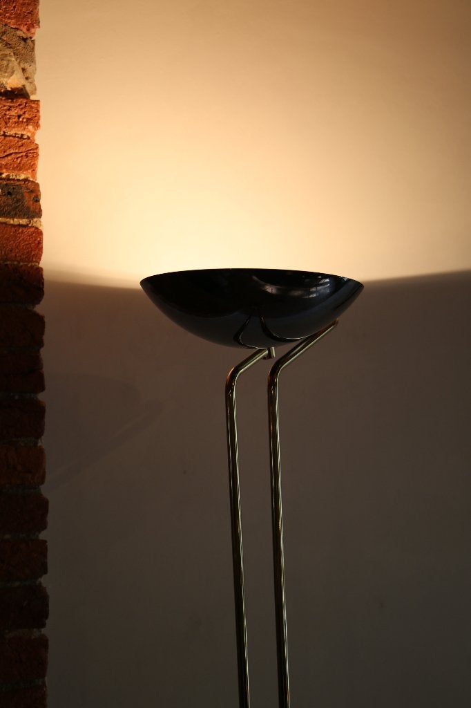 Uplighter dimbare staanlamp – 178 cm – goud/chroom, Maison & Meubles, Lampes | Lampadaires, Utilisé, Enlèvement ou Envoi