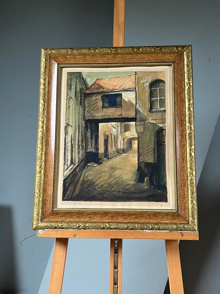 Oud straatje, kleurenets MEchnig, Enlèvement